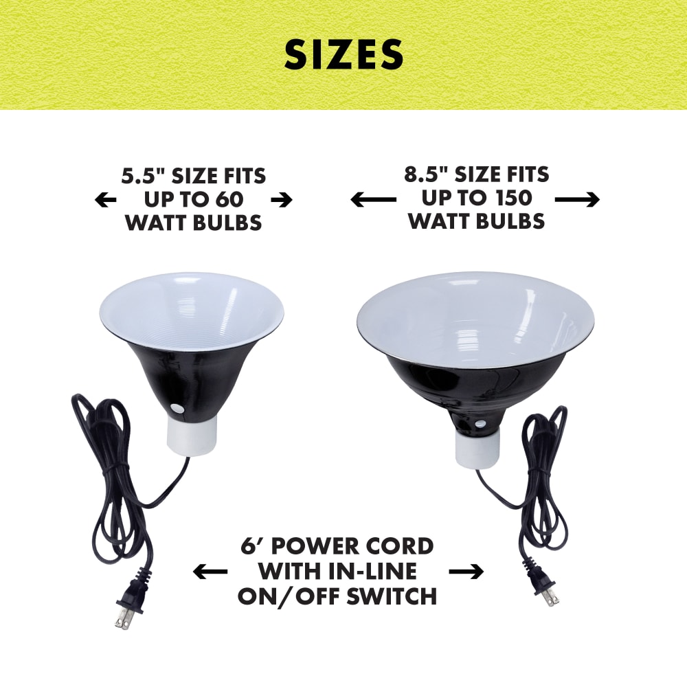 Zilla premium reflector domes come in 5.5 and 8.5 inch sizes
