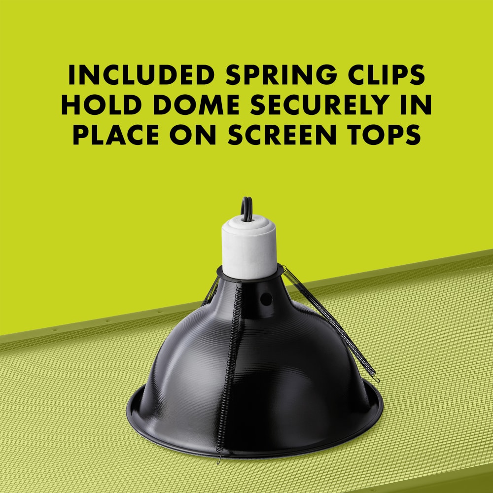 Included spring clips hold dome securely in place on screen tops