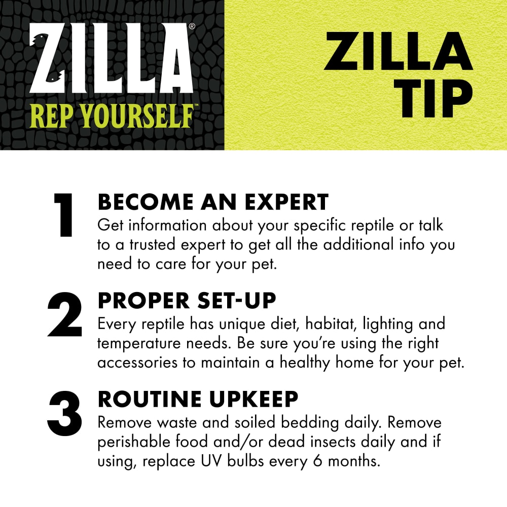 Zilla Tips-Remove waste & soiled bedding daily