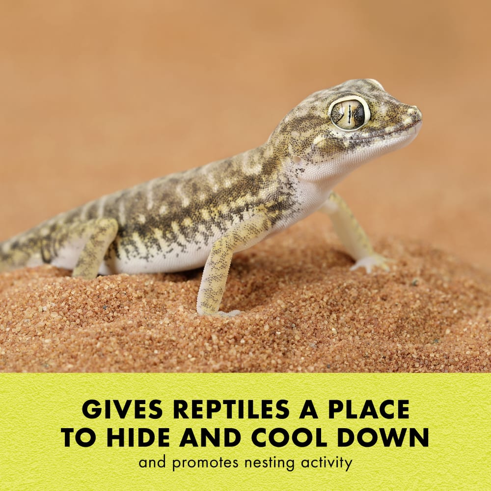 Gives reptiles a place to hide & cool down & promotes nesting activity