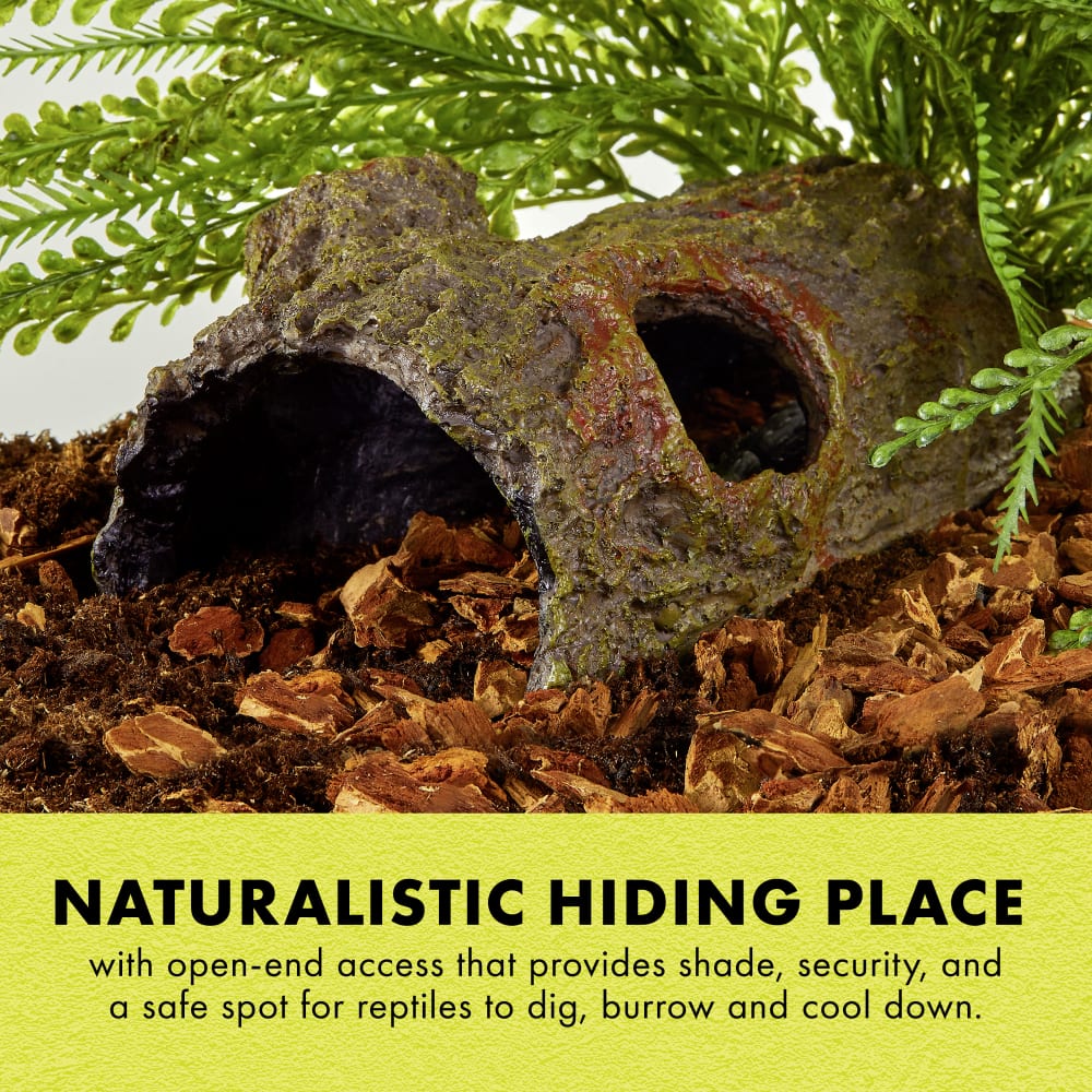 Naturalistic hiding place with open-end access provides shade & Safe spot for reptiles