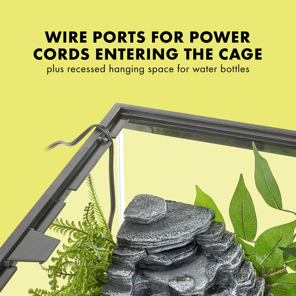 Wire ports for power cords entering the cage